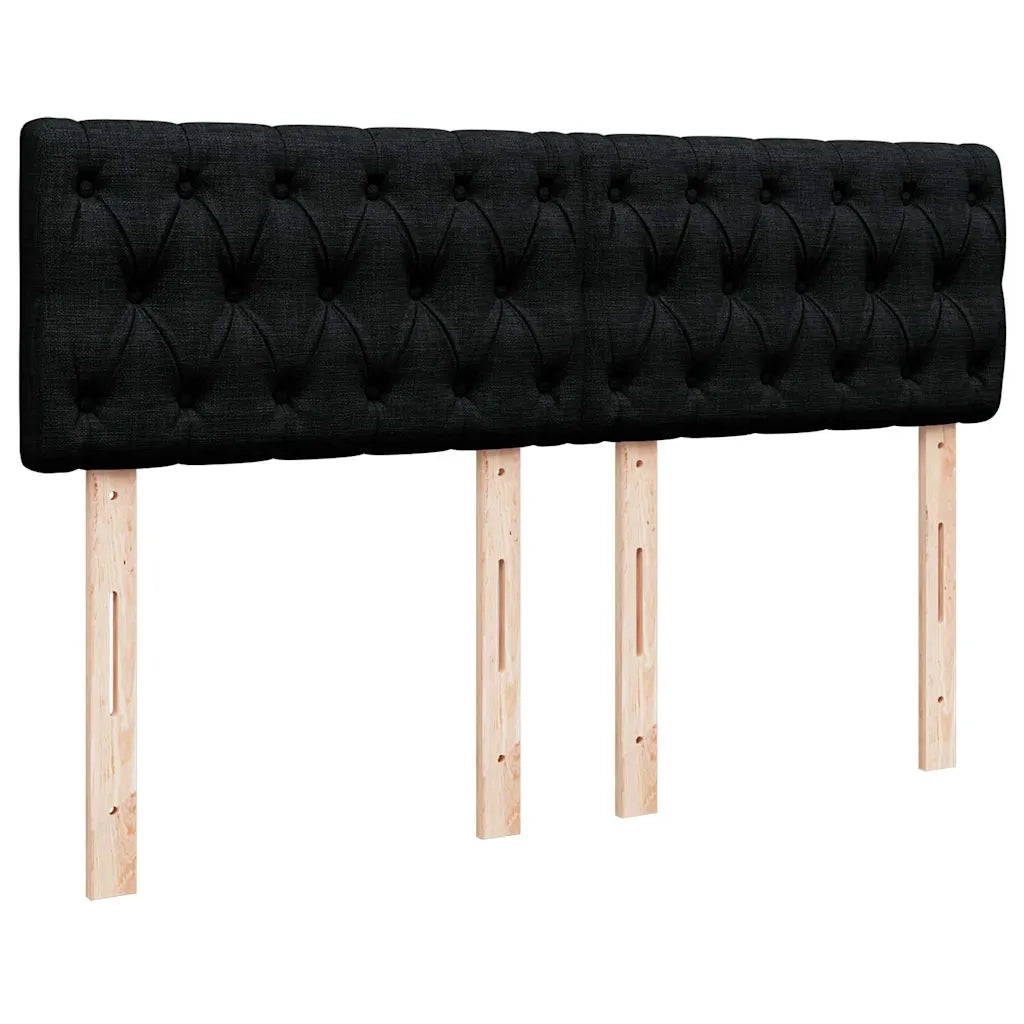 Giroletto a Molle con Materasso Nero 140x200 cm in Tessuto