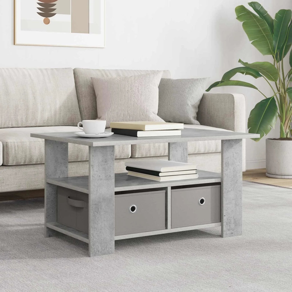 Tavolino da salotto con cassetto Grigio cemento 77 x 55 x 42 cm 8000415