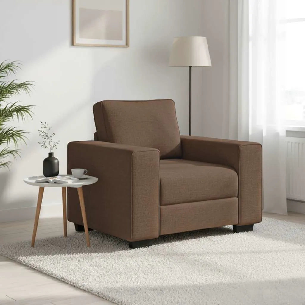 Poltrona-Divano Sedia-Poltroncina Marrone 100x77x82 cm in Tessuto