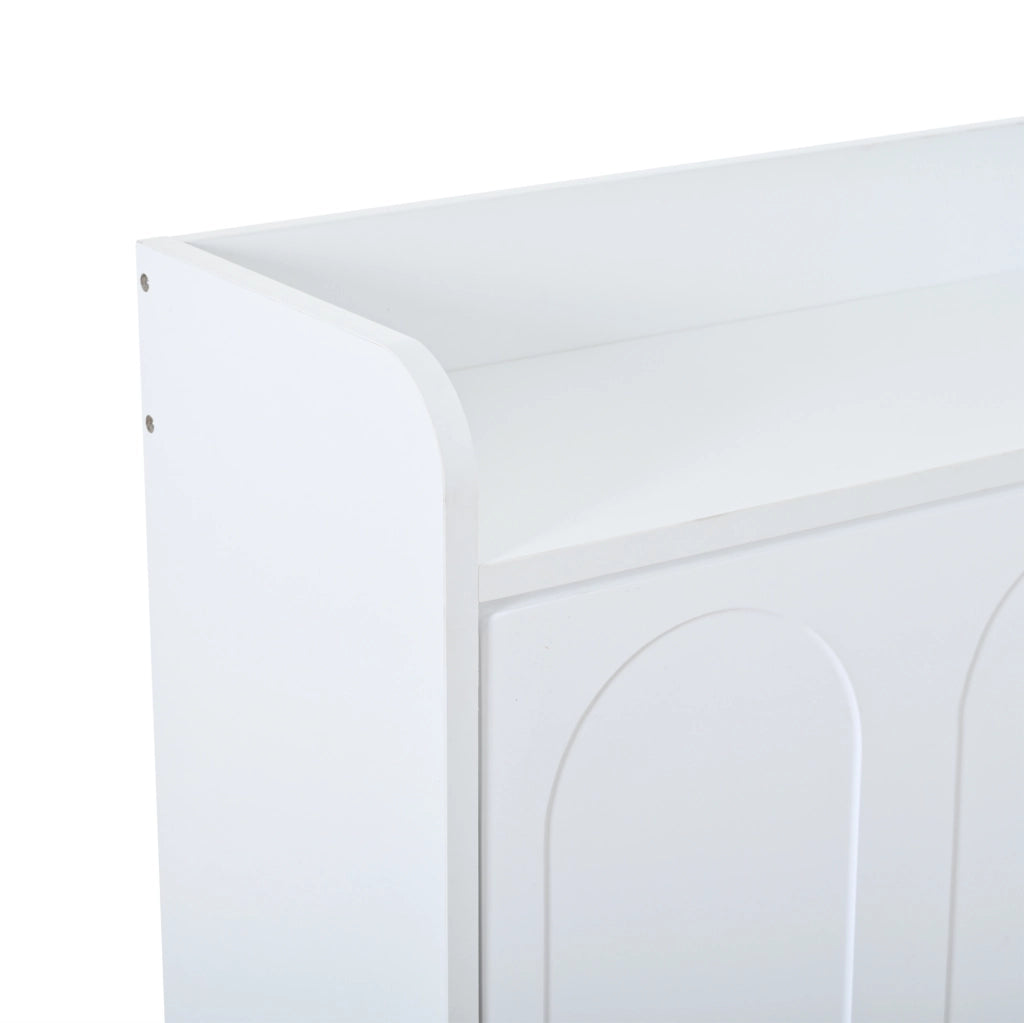 Mobile portascarpe 70x25x120 cm con 6 ripiani nascosti in MDF bianco