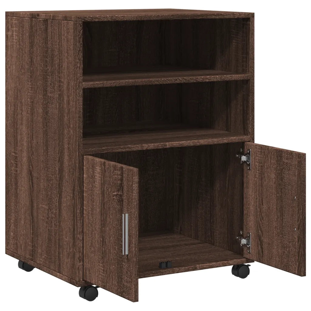Armadietto con Ruote Rovere Marrone 60x48x81 cm in Truciolato CFW5543131