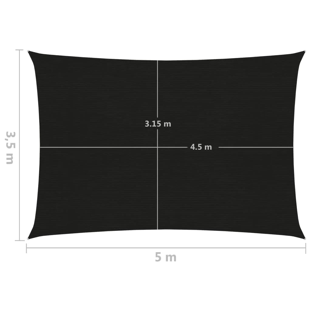 Vela ombreggiante 160 g/m² nera 3,5 x 5 m HDPE 02_0009195