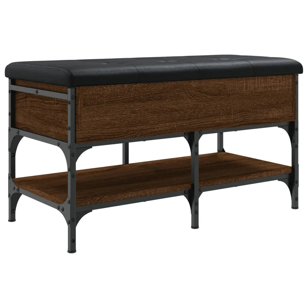 Panca Porta Scarpe-Sgabello-Panca Scarpiera Rovere Marrone 82x42x45 cm Legno Multistrato