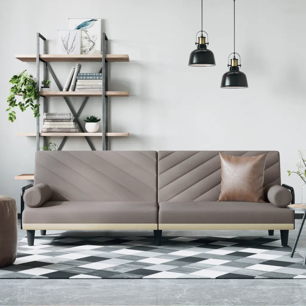 Divano letto | Sof¨¤ letto | Letto singolo con Braccioli Tortora in Tessuto