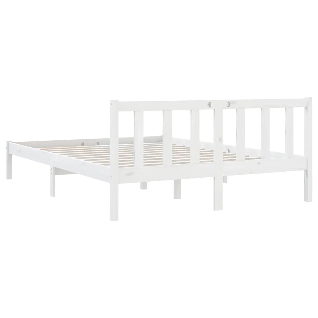 Giroletto-Struttura Letto Bianco Massello Pino 150x200cm King Size 654464