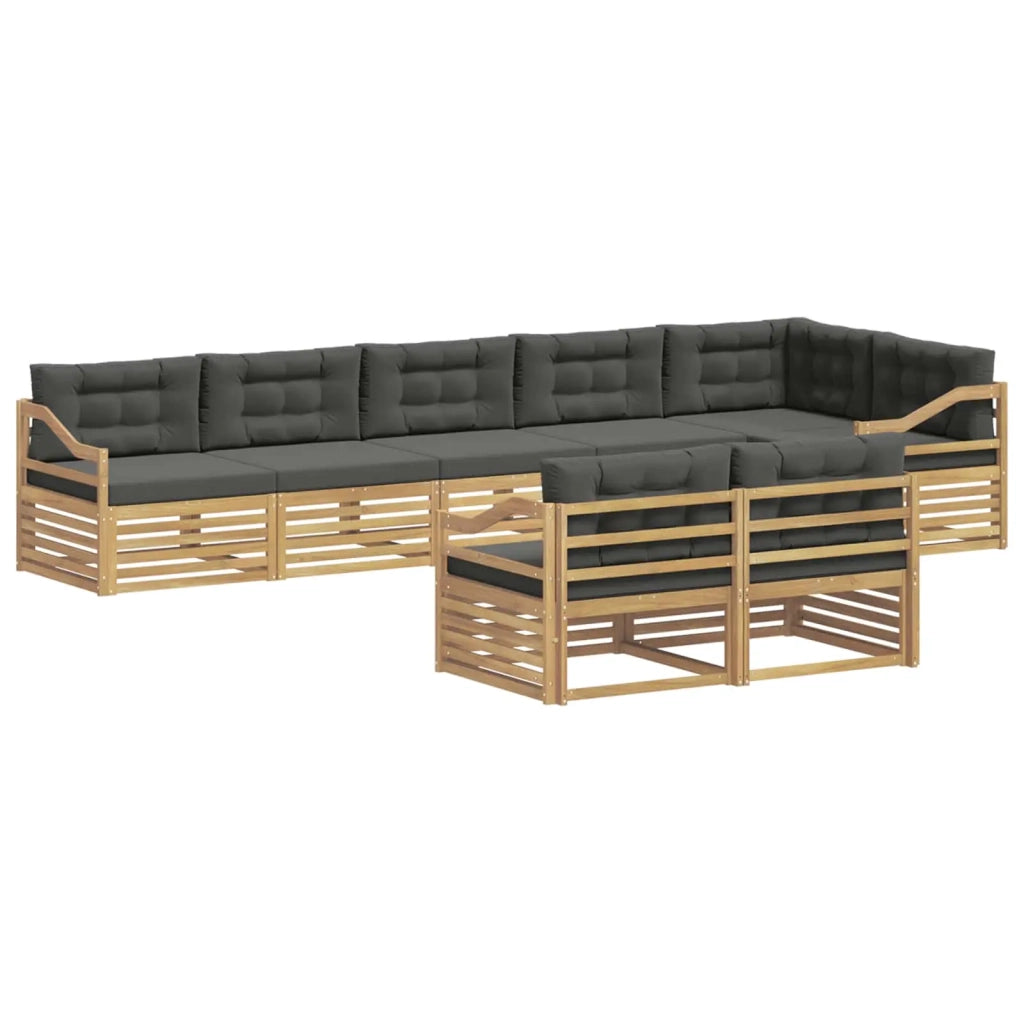Set di divani da esterno 8 pcs Bianco e Antracite Poliestere 3390702