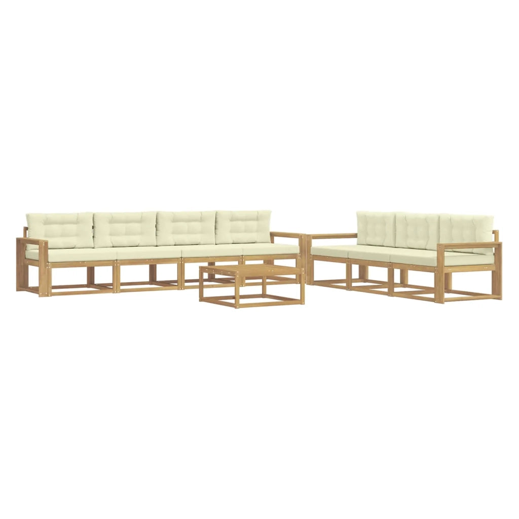 Set di divani da esterno con cuscino 7 pcs Bianco e Crema 3386169