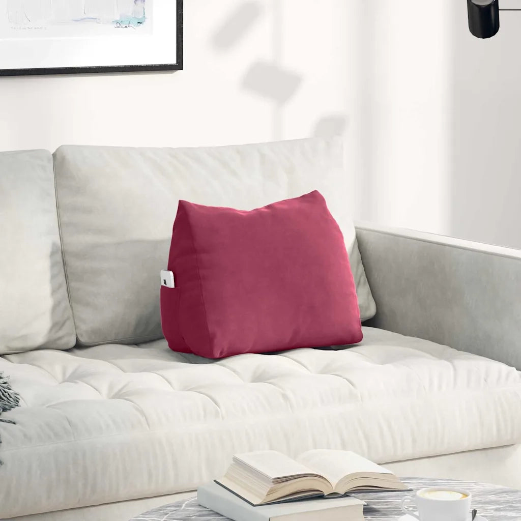 Cuscino per Schiena | Cuscino dorsale Rosso Vino 45 x 20 x 35 cm Tessuto in Cords