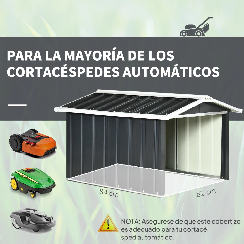 Garage per Robot Tagliaerba ¨C zephmum ¨C Acciaio Galvanizzato 87x103x66 cm Grigio