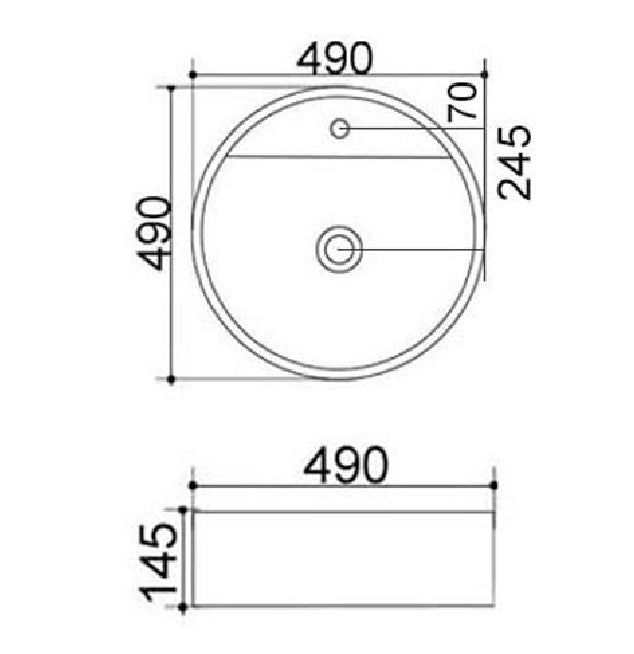 Lavabo appoggio LA29 bianco dm 49