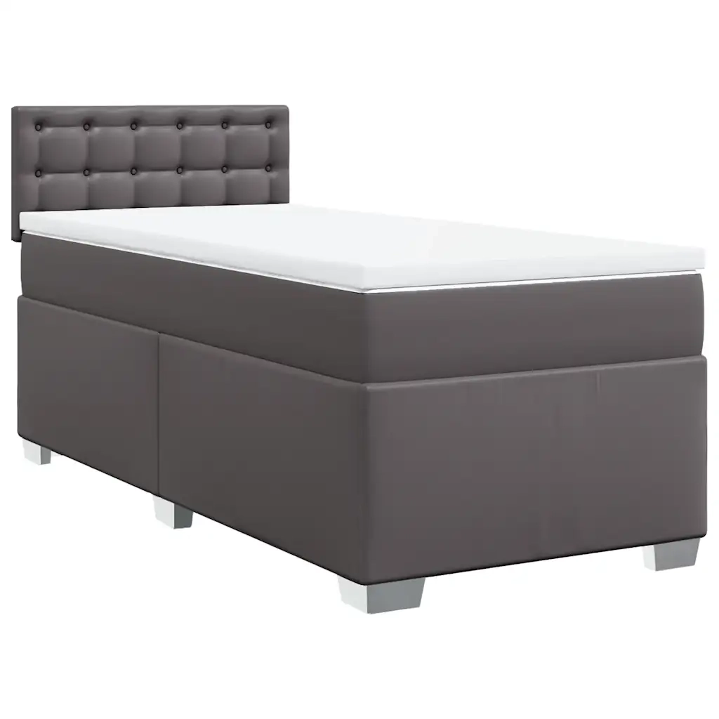 Giroletto a Molle con Materasso Grigio 100x200 cm in Similpelle