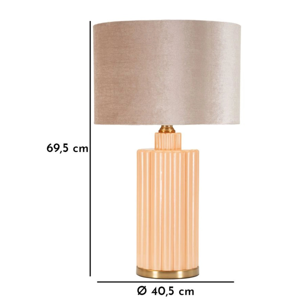 Lampada da Tavolo VKH732, Bianco, Vetro, 69,5x40,5x40,5 cm