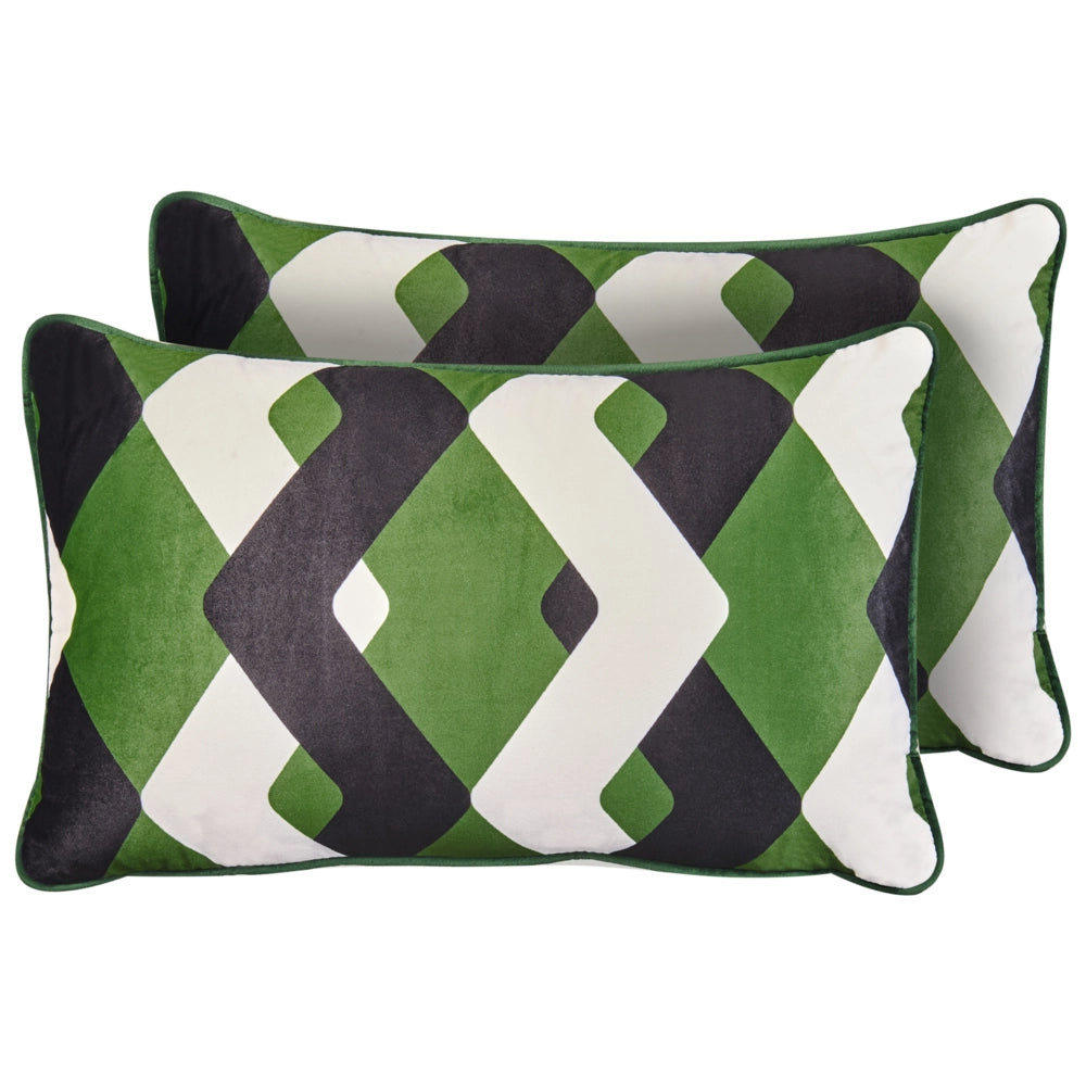 Set di 2 cuscini da esterno con Motivo geometrico Multicolore 30 x 50 cm Accessori da giardino
