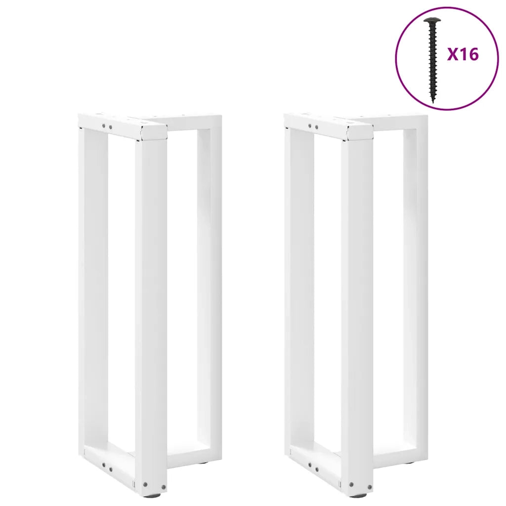 Gambe per tavolo da bar a forma di T 2 pz bianche 50x35x(100-101) cm in acciaio 4013089