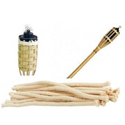 Trade Shop - Set 16pz Stoppini 18cm Ricambi Corda Candela Lampada Torce Olio Filo Intrecciato -