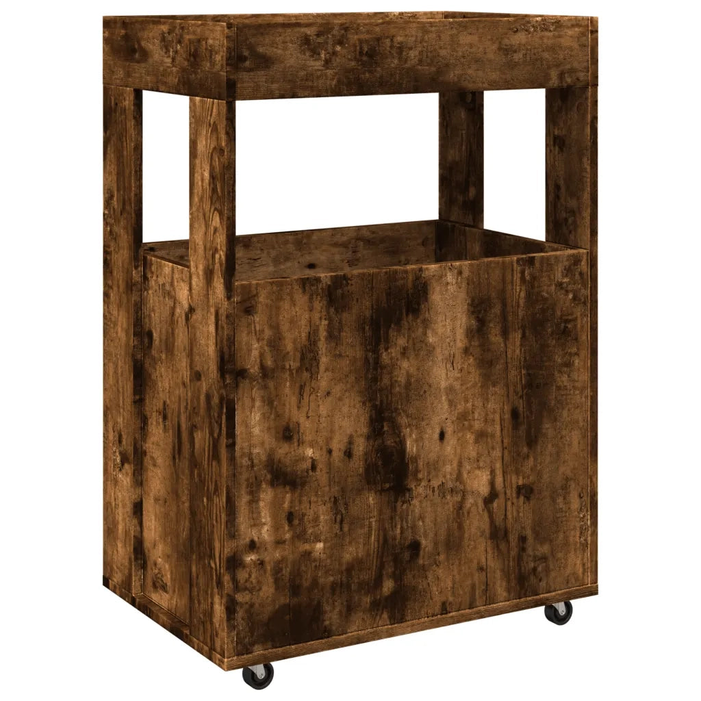 Carrello Bar Rovere Fumo 60x39,5x89 cm in Legno Multistrato 848273