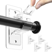 Set di 4 fissaggi per tende senza chiodi - Accessori per decorazione delle finestre - Fissaggi autoadesivi per tende - Fissaggi multifunzionali autoadesivi per tende senza chiodi - Maniglie per tende per bagno, camera da letto, soggiorno