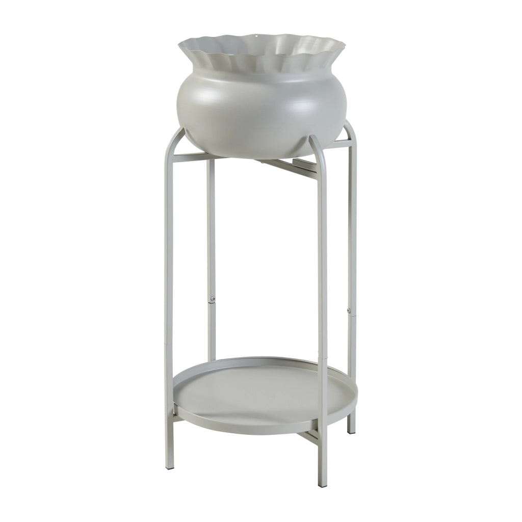 Stand Portapiante Altena 60 x 27 x 27 cm Metallo Grigio Chiaro [en.casa]