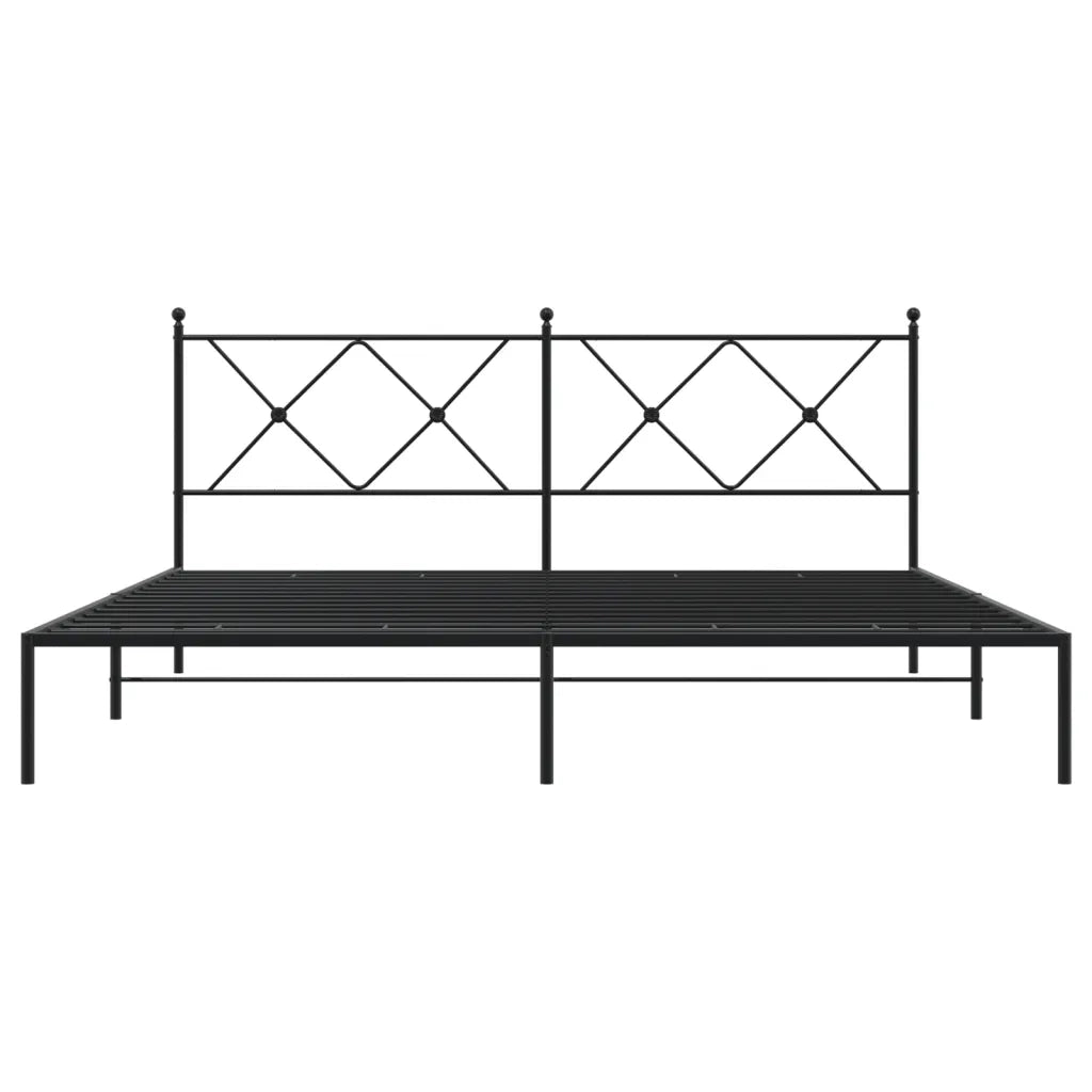 Giroletto con Testiera in Metallo Nero 183x213 cm 376507