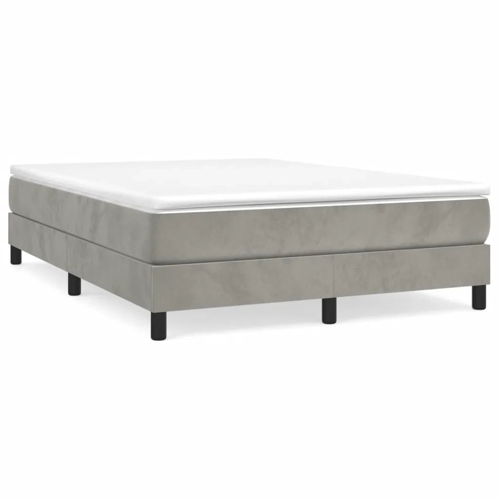 Struttura Letto a Rete a Molle-Giroletto Grigio Chiaro 140x190 cm Velluto 300083