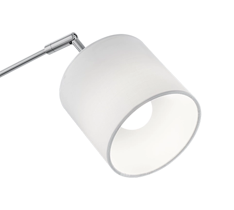 Piantana ad arco 5 diffusori, acciaio satinato e bianco, H 200 cm, Tommy