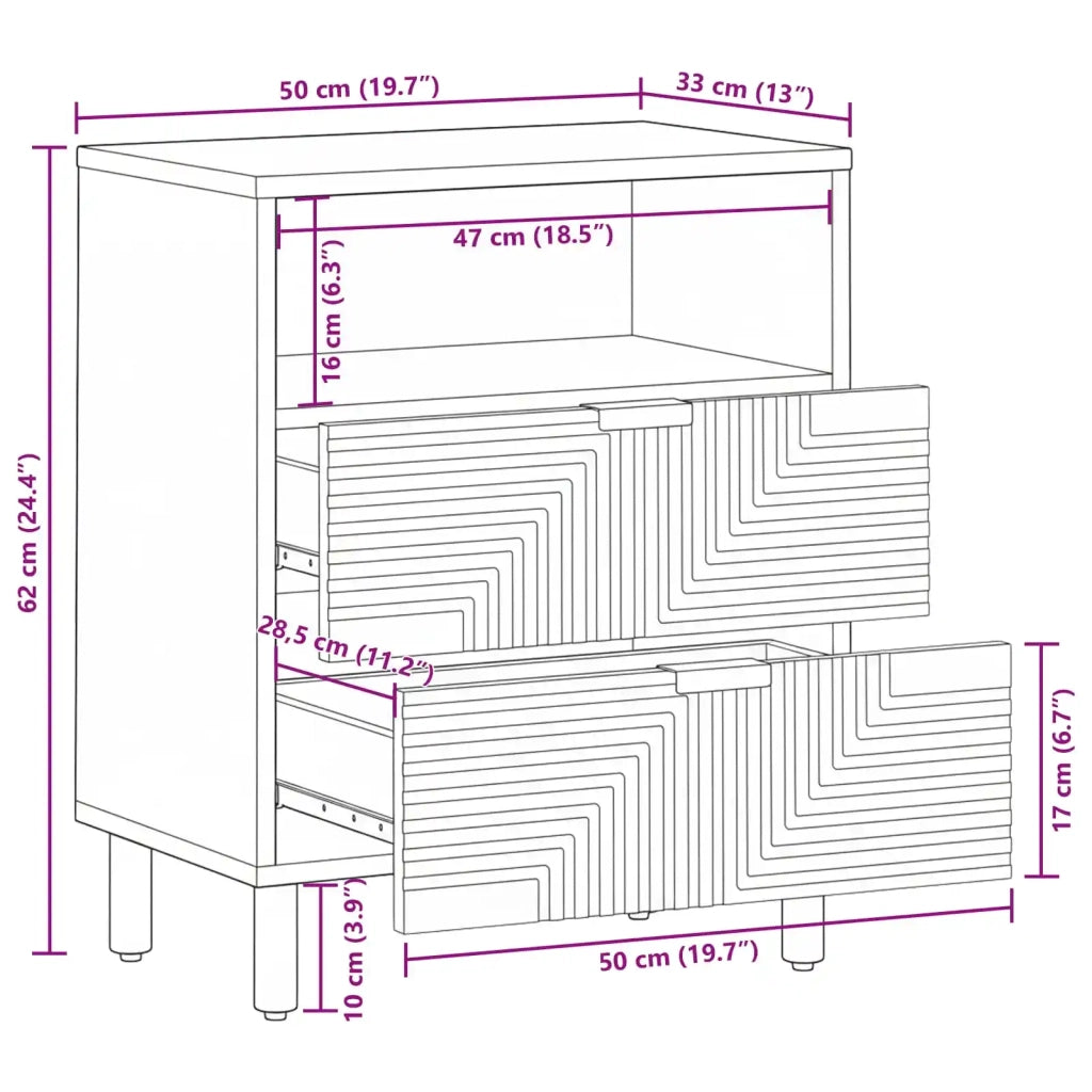 Armadio da Notte con cassetto Marrone 50 x 33 x 62 cm 4017766