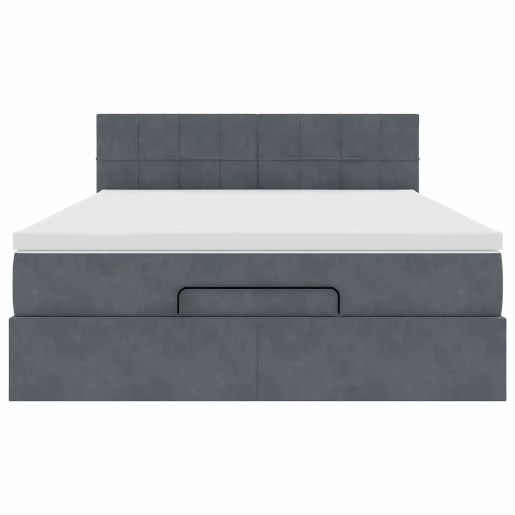 Struttura Letto Pouf con Materasso 140x200 cm in Velluto