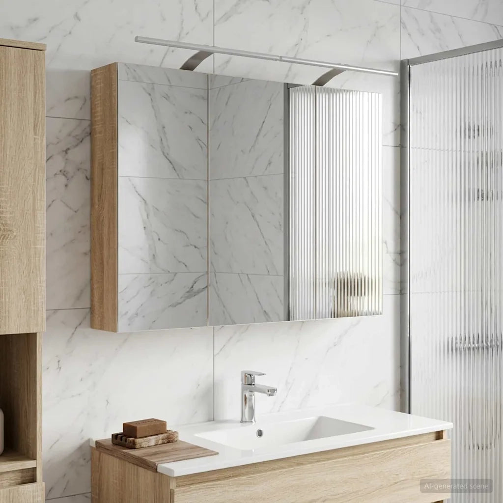 Mobiletto per specchio da bagno con lo scaffale Rovere Sonoma 889129