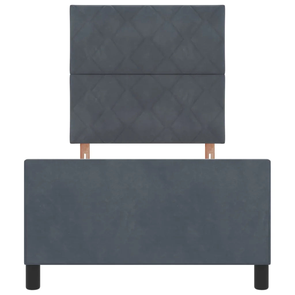 Letto a molle con testiera Grigio scuro 90 x 200 cm Velluto 3344982