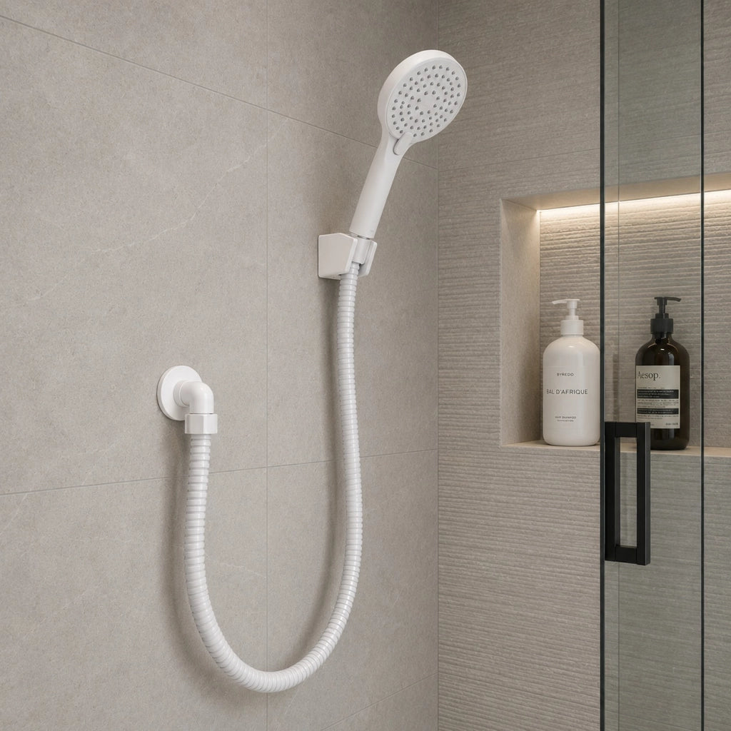 Flessibile Doccia 150 cm Attacco 1/2" Disponibile in Colore Bianco o Nero Bianco