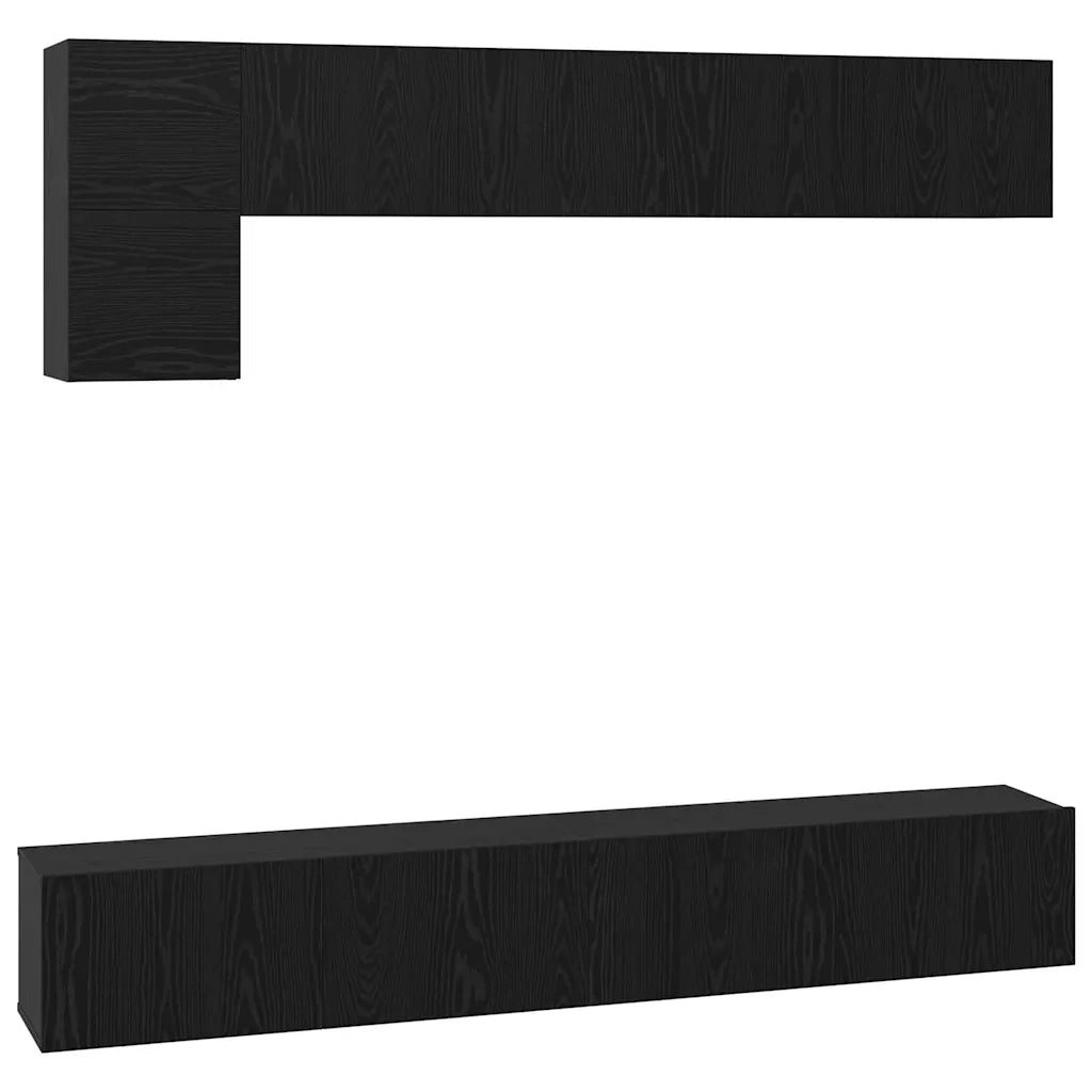 Set mobile TV 5 pcs Rovere Nero Legno multistrato 3393196
