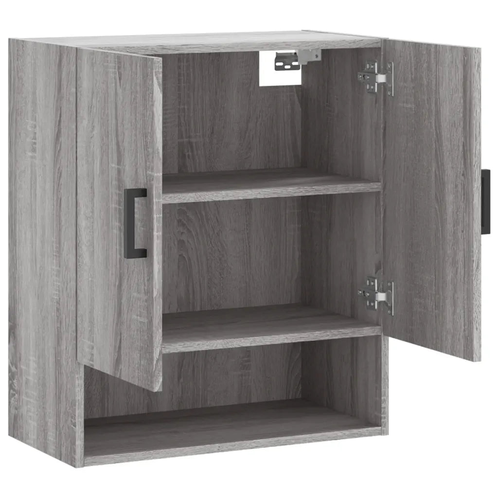 Pratico mobile contenitore sospeso a parete 60 x 31 x 70 cm realizzato in legno composito Sonoma grigio 02_0048769