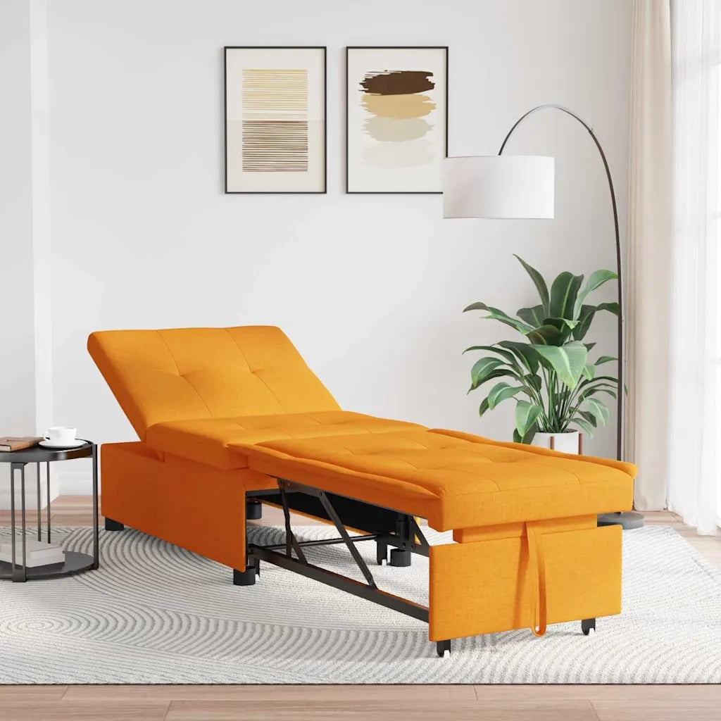 Divano Letto Estraibile Giallo Scuro 194 x 50 x 82 cm Tessuto 42008590