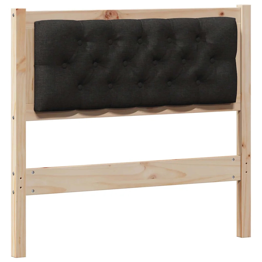 Testiera Altro-Testiera con Cuscini Marrone e nero 90 cm Legno di pino massello