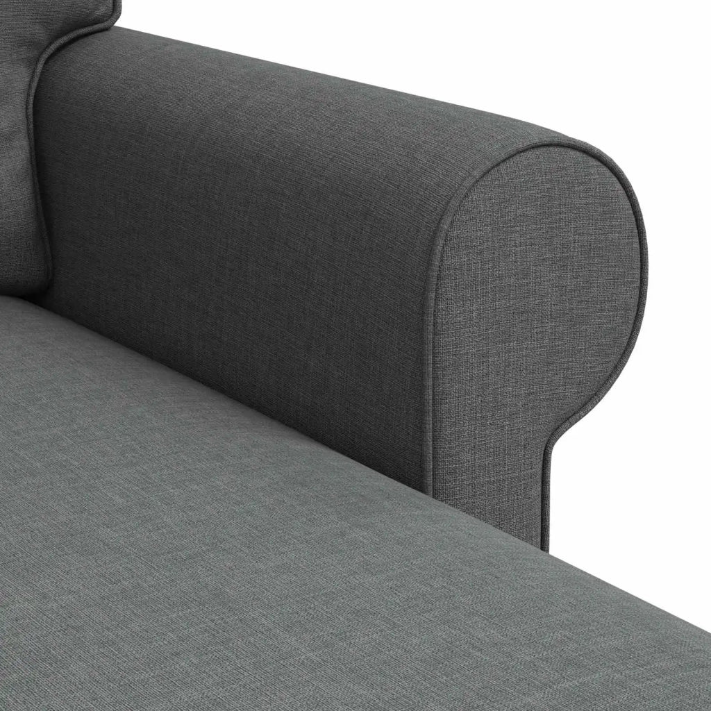 Divano Grigio scuro 215 x 138 x 80 cm Tessuto