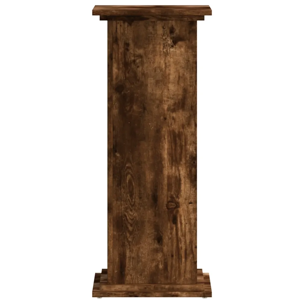 Supporto per Piante Rovere Fumo 33x33x80 cm Legno Multistrato