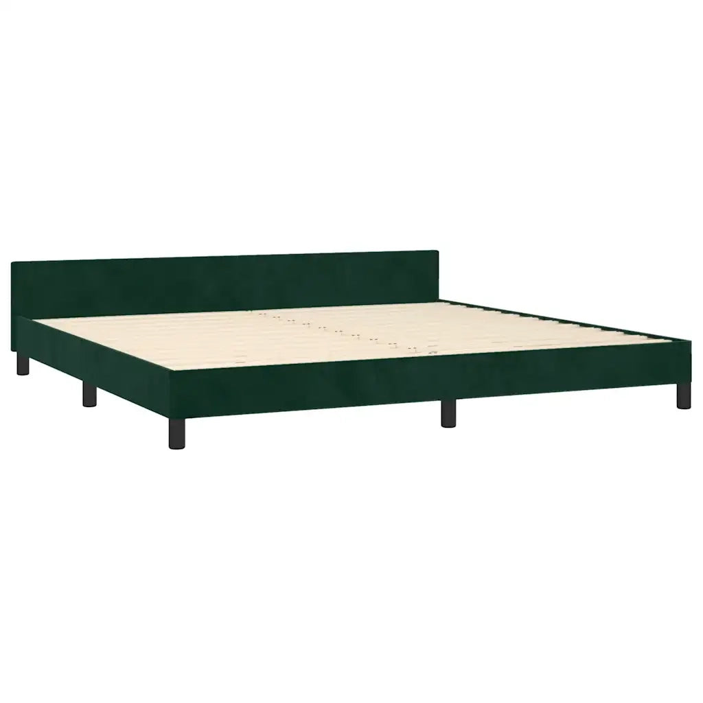 Giroletto senza Materasso-Struttura Letto Verde Scuro 200x200 cm in Velluto 500441