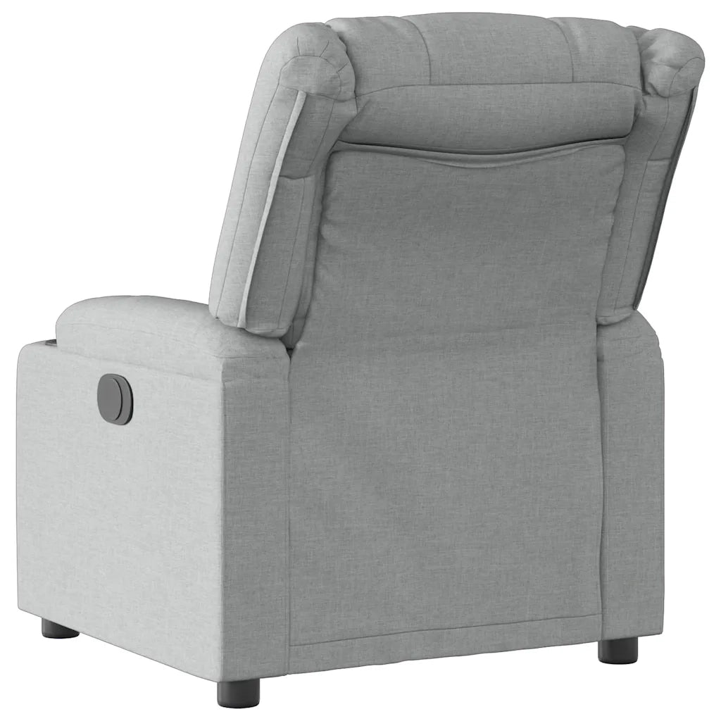 Poltrona | Sedia Relax Elettrica Reclinabile Grigio Chiaro in Tessuto
