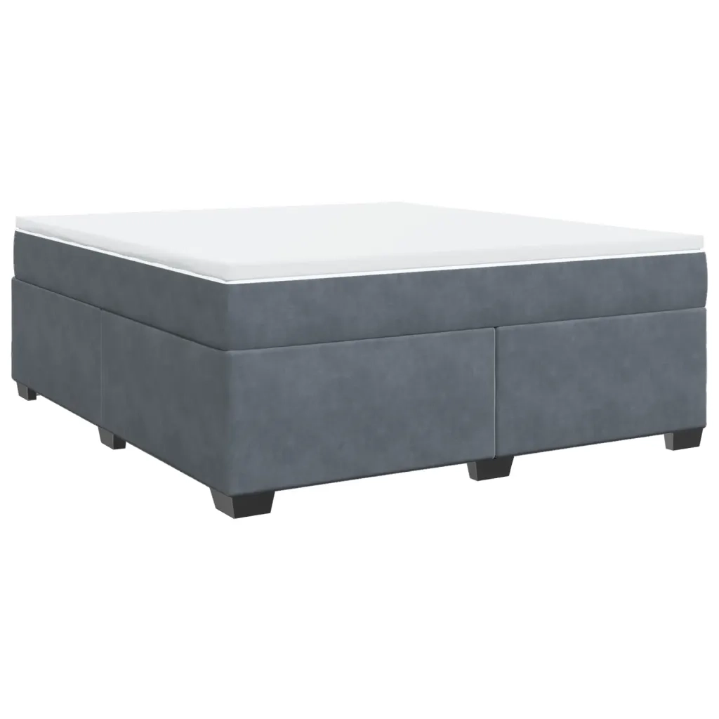 Giroletto a Molle con Materasso Grigio Scuro 180x200 cm Velluto 3285300