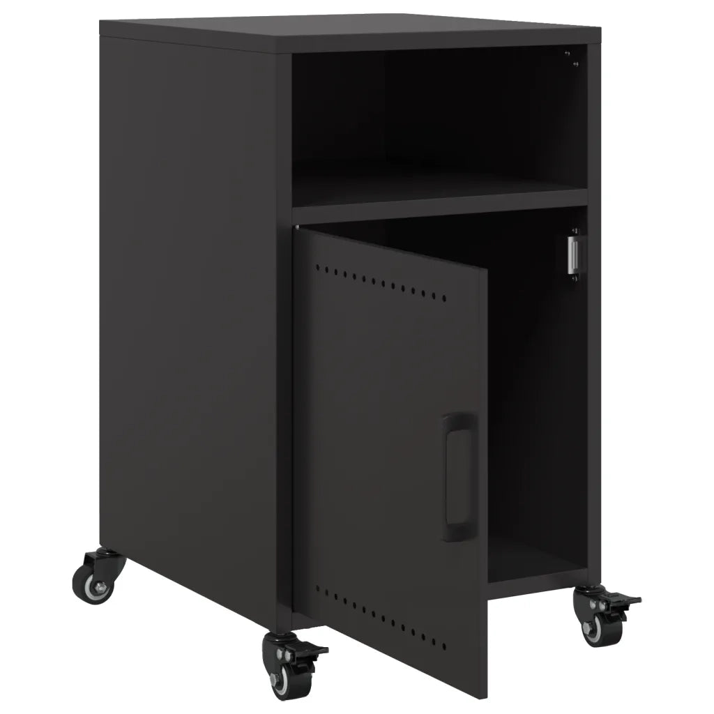 Comodino Nero 36x39x59 cm in Acciaio 846716