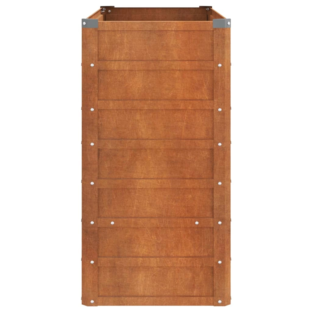 Fioriera rialzata per piante fiori terrazza giardino finitura ruggine 100 x 40 x 77 cm acciaio corten marrone 02_0039859