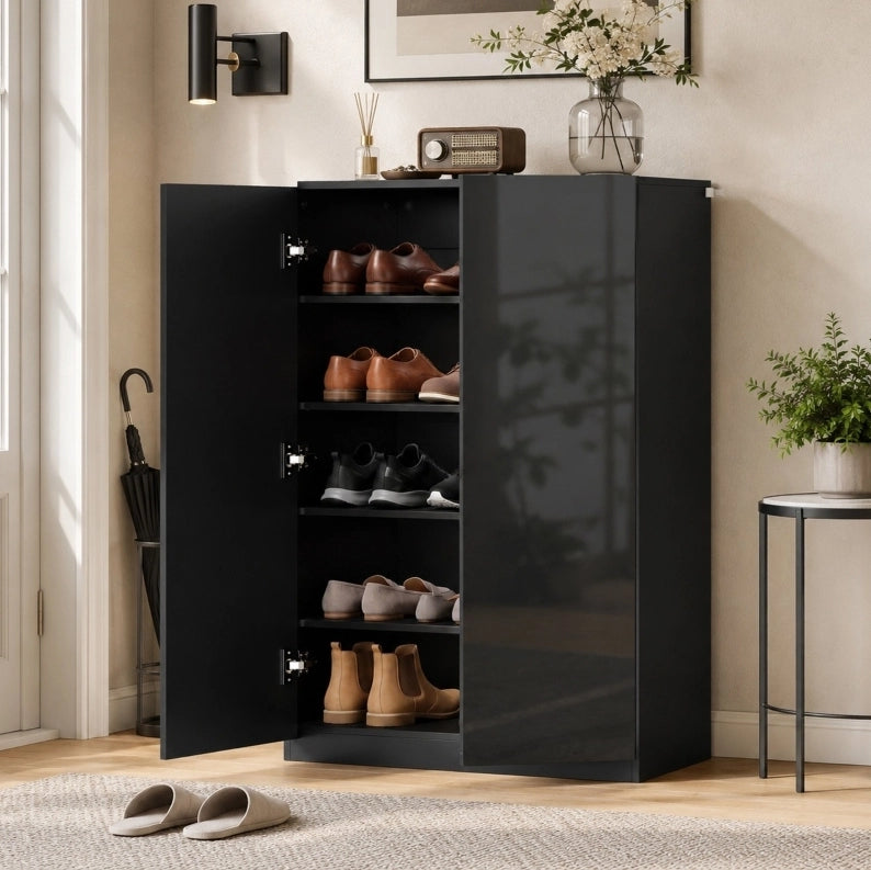 SCARPIERA 5 Ripiani 72x34,5x103 cm Nera con Ripiani Regolabili