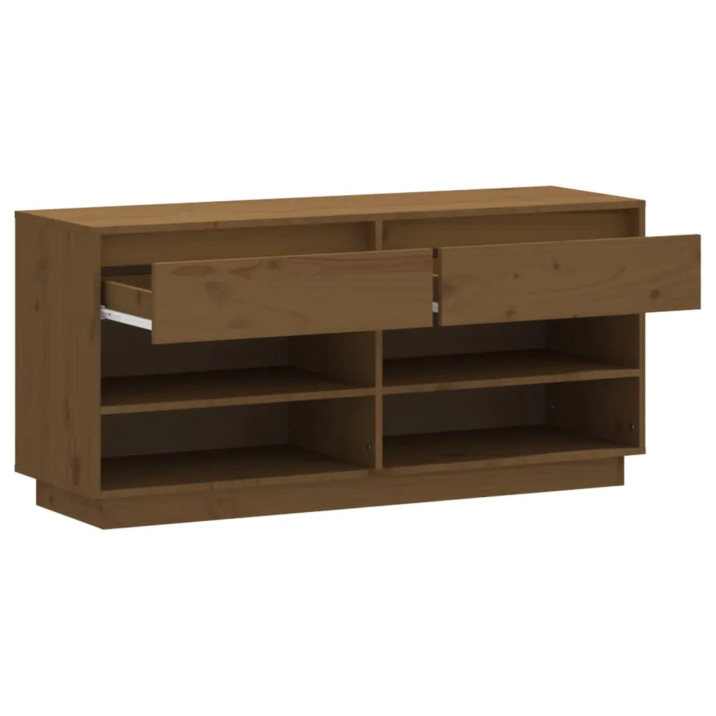 Scarpiera-Scaffale per scarpe ambra 110x34x52 cm in Legno Massello di Pino