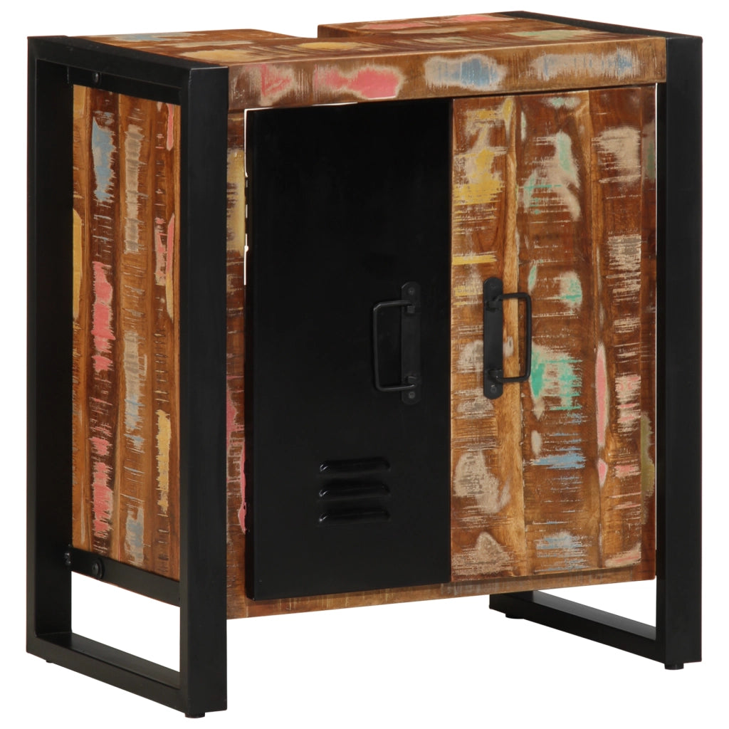 Armadio da bagno Multicolore 55x35x60 cm Legno massello di recupero