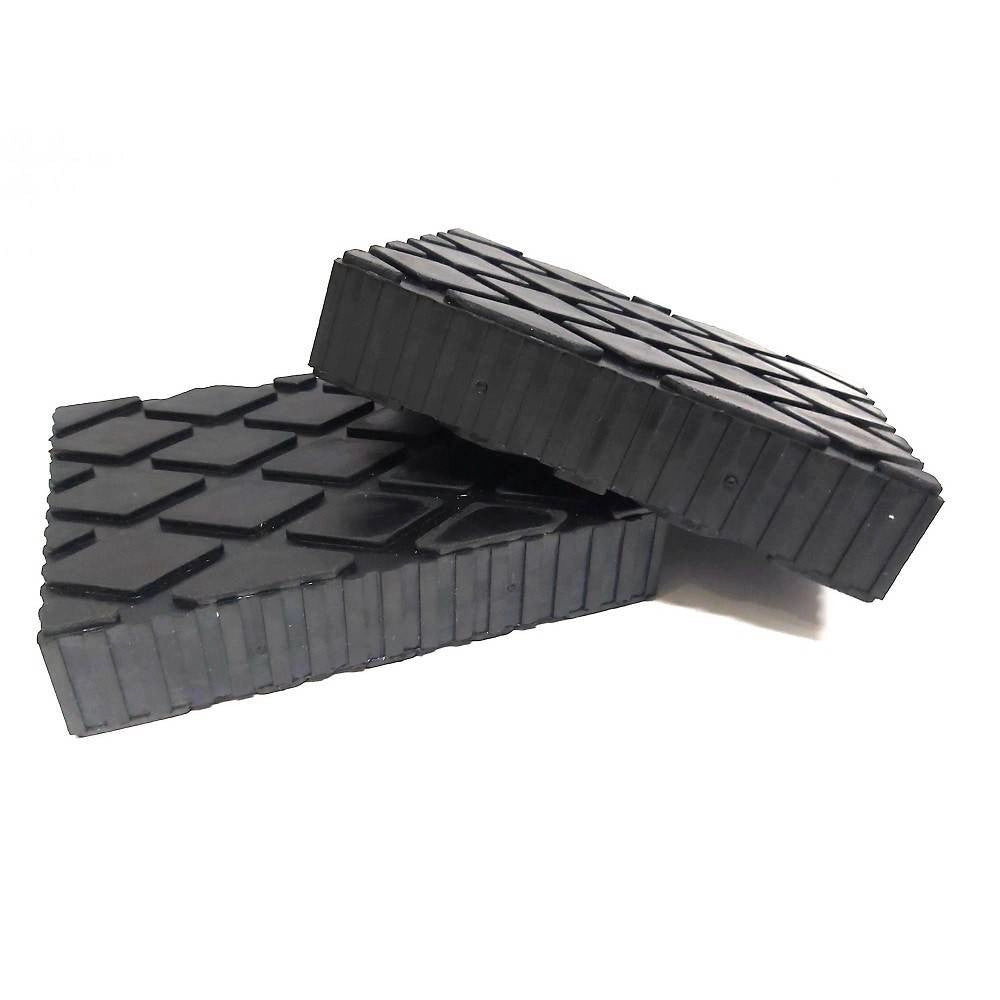 Trade Shop - Set 2 Pezzi Tamponi Di Gomma Per Ponti Sollevatori Tampone 16 X 12 X 3.5 Cm -