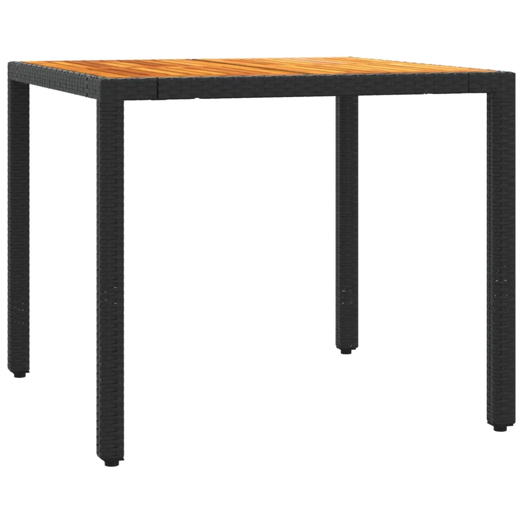 Set da Pranzo da Giardino 5 pz Nero con Cuscini in Polyrattan 3211861