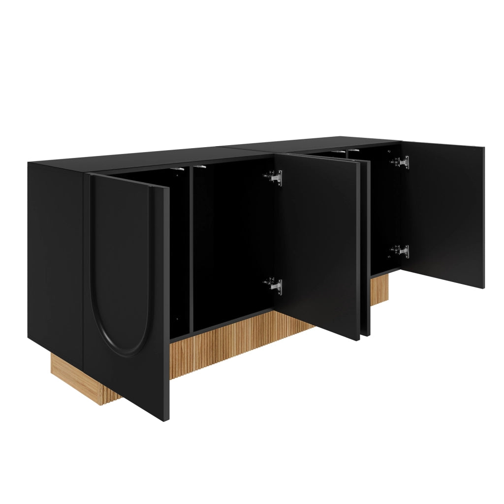 OKWISH Madia con 4 Ante, Ampio Spazio Contenitivo, Frontale Opaco, per Soggiorno e Sala da Pranzo, 160 × 38 × 75 cm