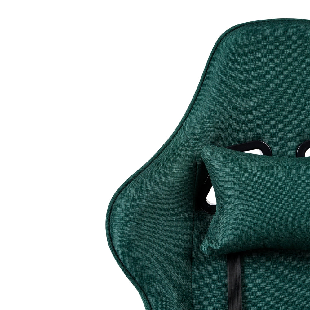 Sedia da ufficio ergonomica in tessuto con braccioli regolabili di colore verde poltrona gaming stile moderno