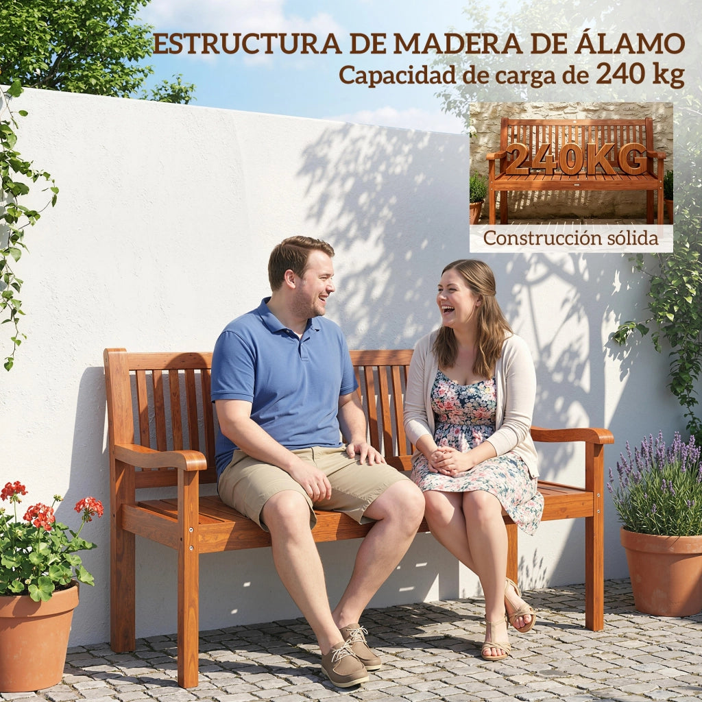 Panchina da Giardino Legno ¨C Minimal ¨C 125x62x90 cm Marrone Chiaro