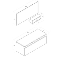 Mobile da Bagno sospeso Ibiza 14 Bianco Opaco Laccato TFT